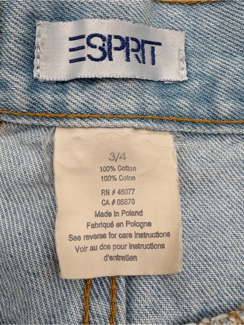 Vintage 80s ESPRIT Light Wash Denim High Waist Pleated Front Mom Shorts Sz 3/4 - Picture 5 of 5